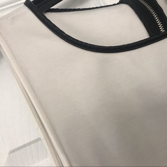 NWOT Fit and flare dress white/black, bow belt - Picture 5 of 8